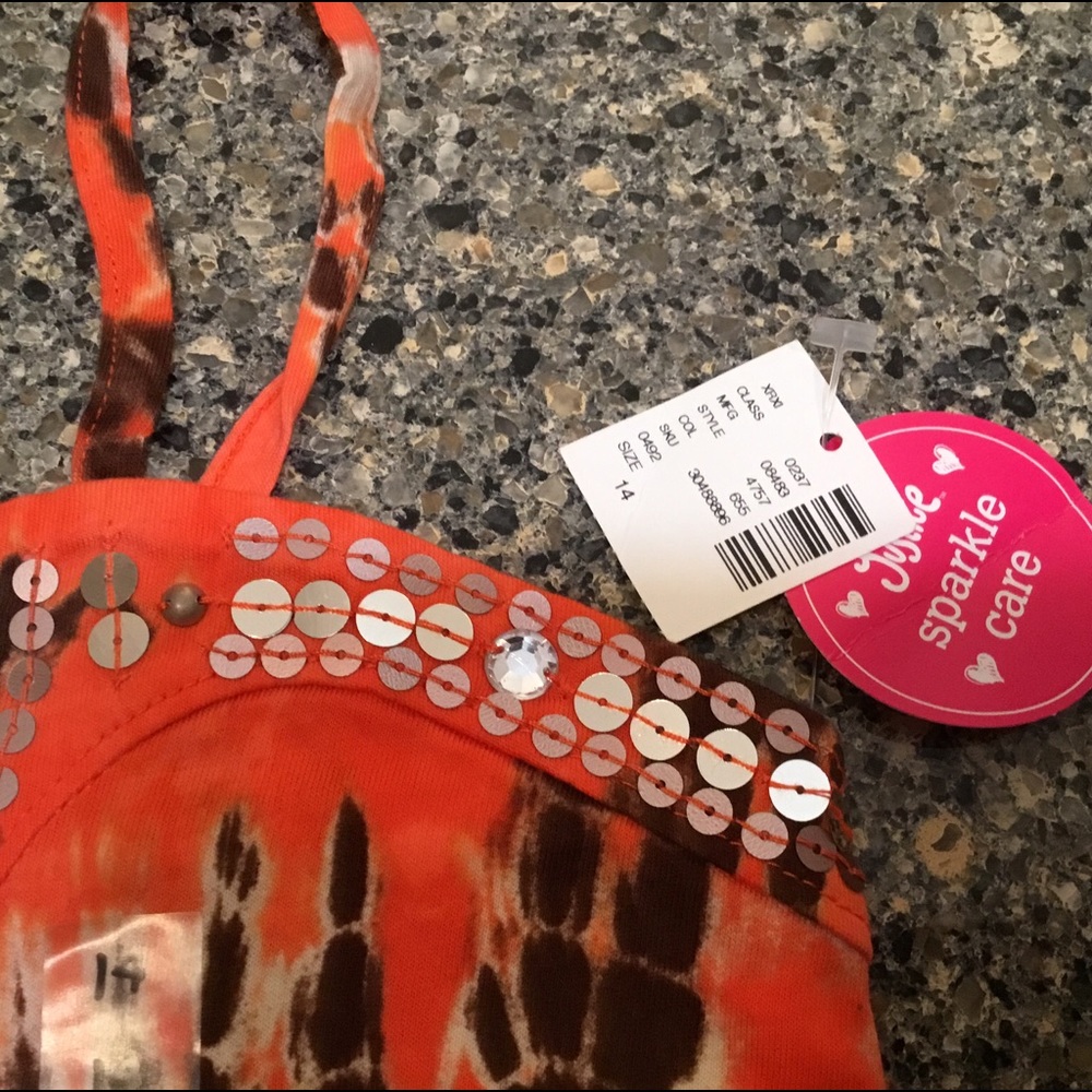 Girls Justice Tye Dye Sequined NWT Top Size 14 - Picture 2 of 2